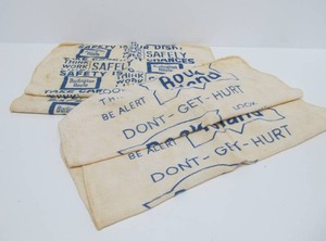 2 Vintage Railroad Workers Safety Towels - Burlington Route &amp Rock Island