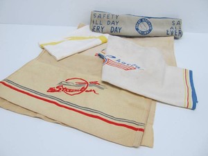 Grou of Assorted Vintage Railroad Items - Employee Safety Towel - 2 Streamliner Headrest Covers etc