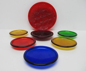 Group of Vintage &amp Antique Railroad Signal Lamp Glass Lenses