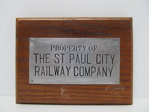 Original Antique Property Placard - Saint Paul City Railway Company&nbsp