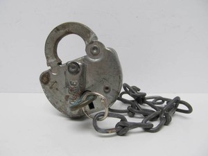 Working Vintage C &amp NW Railroad Lock wKey