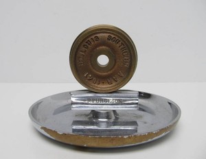 Very Cool Original 1941 Saint Louis Southern Railroad Chrome Ashtray wName