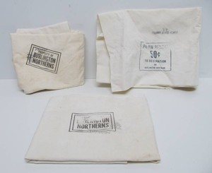 3 Vintage BURLINGTON NORTHERN Railroad Pillow Cases