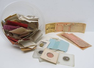 140 Vintage &amp Antique Railroad Transit Tokens Tickets etc