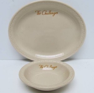 Vintage Railroad China Platter &amp Bowl from The Challenger