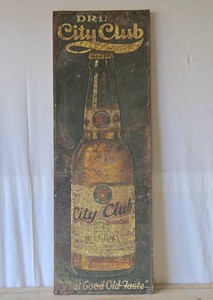 Very Cool Large Antique SCHMIDT City Club Tin Beer Sign