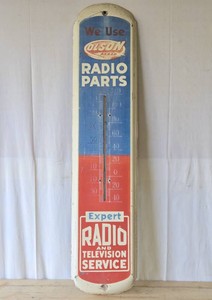 Vintage OLSON Radio Parts Radio &amp Television Service Advertising Thermometer Sign
