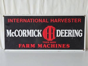 McCormick Deering INTERNATIONAL HARVESTER Farm Machine Porcelain Sign