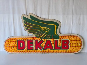 Vintage 1950s era DEKALB Flying Corn Masonite Farm sign