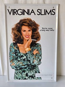 Vintage VIRGINIA SLIMS Cigarettes Tin Sign