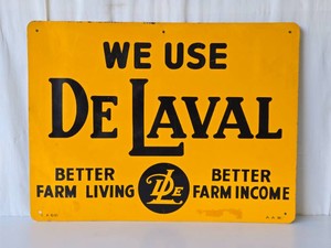 Vintage DE LAVAL Tin Farm Advertising Sign