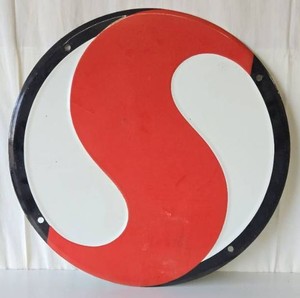 Orig Vintage 1970s SAFEWAY Grocery Store Round Porcelain Sign