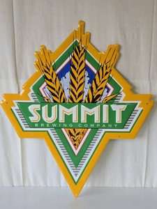SUMMIT BEER Embossed Metal Beer Sign