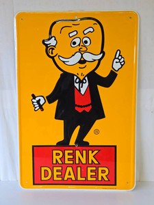 Vintage RENK Automotive Parts Metal Dealer Sign