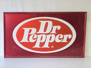 Vintage 1970s Self-Framed DR. PEPPER Tin Advertising Sign