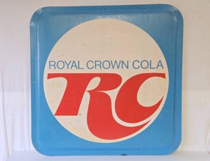 Large Vintage Metal RC COLA Advertising Sign