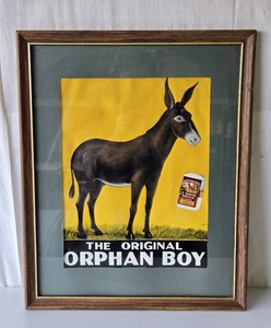 Old Vintage Framed ORPHAN BOY Tobacco Advertising Poster&nbsp