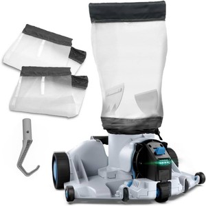 $199 Automatic Leaf Robotic Pool Vacuum Cleaner Heavy Duty Pool Opening Heavy Debris 360  Ultra Wide Suction Inlet, 1.85 Gal X-Large Bag, 62 GPM Flow, 90 Min, AutoPark - Ideal for Inground Aboveground Pool