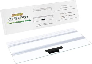 19.33x9.65in Clear Tempered Glass Canopy  Aquarium Fish Tank Hoods FITS FOR most 10 gallon Fish tanks (Aqueon)