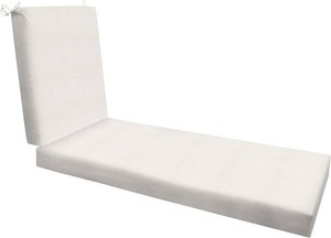 Honeycomb Outdoor Heritage Chaise Cushion for Patio Furniture, 21.5 x 70  Textured Solid Bone Chair Cushion, Water & Fade Resistant, Reversible Design, Removable Cover for Outdoor Furniture