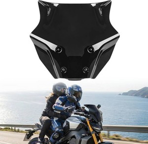 Double Bubble Windshield Fit for MT-09 MT09 SP 2024-2026, Black  Durable 4mm Polycarbonate, Deflects Wind from Chest, Keeping Sporty, Improves Highway Comfort, OEM-Style Mount, Direct Fit