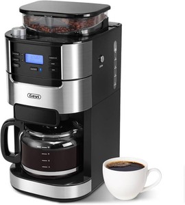 $200 Gevi 10-Cup Drip Coffee Maker with Built-in Burr Grinder & Programmable Timer, 1.5L Water Tank, Auto Keep-Warm, Reusable Filter - Fresh Ground Coffee Machine (Black)