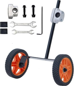 String Trimmer Wheel Attachment 7 Adjustable Auxiliary Wheels for Push Lawn Mowers, Heavy Duty Universal Stabilizer Wheels, Easy Install Height Adjustment Wheel Kit for Uneven Lawns