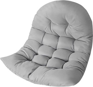 Thicken Egg Chair Cushion Replacement, Outdoor Hammock Swing Cushions with Ties, Hanging Wicker Basket Seat Pad with High Elasticity PP Cotton, for Garden Patio Porch Furniture (Only Cushion)