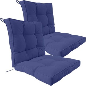 2 Piece Outdoor Patio Chair Cushions, Fade Resistant Outdoor Cushions for Patio Furniture, 6 inch Thickened Rocking Chair Cushions Set (Blue, 24x24x6 inch - 2 Pieces)