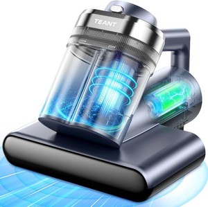 $130 Teant Cordless Mattress Bed Vacuum, 18kPa Suction & LED Display, Model MV01  Cordless 2-Speed Bed Vacuum, 33000RPM Roller Brush, 253.7nm UV-C, Ultrasonic, HEPA, 149 F Heat, Aroma, Anion for Bed Sofa