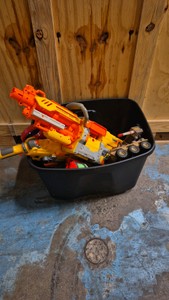 assorted gun toys