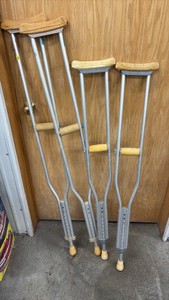 Two Pair Of Aluminum Crutches