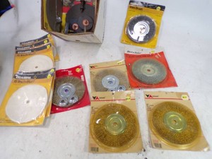 6 Buff wheels, Wire Brush Wheels and Grinding Disks