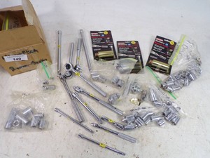 lot of Sockets and Accessories with extensions and Ratchets 14 and 38