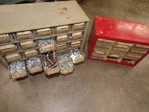 Hardware bins with hardware