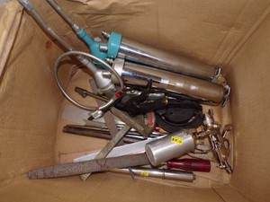 2 Air Powered Grease Guns with Tools and Air Spray Painter