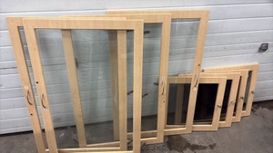 Eight Glass Cabinet Doors With Hardware