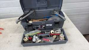 Toolbox with plumbing parts and plumbing tools
