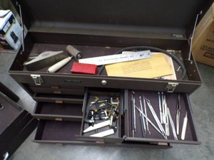Brown Tool Box with Tools