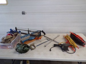 Sander, Extension cords, Miter Saw, Straps