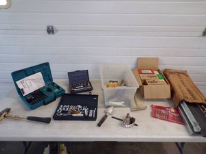 Sockets, Hammer, Cordless Makita Drill and more