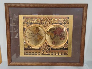 Framed World Map by Peter Schenk the Elder