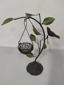 Rustic Metal Bird Tealight Holder