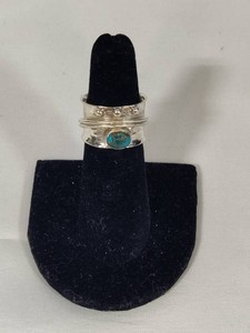 925 Sterling & Turquoise Spinner Ring (Size 6)