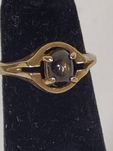 14k Black Star Sapphire Ring