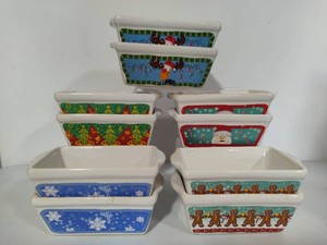 Ten Small Holiday Ceramic Loaf Pans