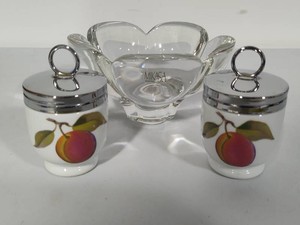 Porcelain Egg Coddlers & Mikasa Tulip Shaped Candy Dish