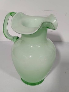 Seafoam Green Art Glass Pitcher