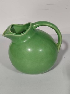 USA Pottery Green Glazed Water Pitcher