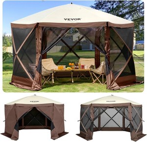 $170 VEVOR Camping Gazebo Tent 12x12ft, 6-Side